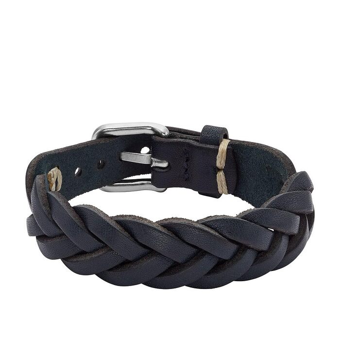 Чоловічий браслет Fossil Casual Texture зі сталі або шкіри, сріблястого кольору, з магнітним, розкладним або пряжковим застібкою