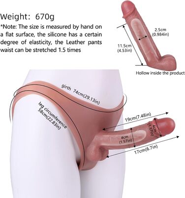 Дільдо з пенісоподібною насадкою та петлею для Strapon - для пар, жінок та чоловіків. Дільдо-сліп з подовжувачем пеніса