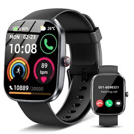 Смарт-годинник для чоловіків та жінок 1.91'' HD 2026 з Bluetooth-дзвінками, фітнес-трекер з моніторингом серцебиття, SpO2, сну, 113+ спортивних режимів, водонепроникний IP68 для Android та iOS, світло-чорний