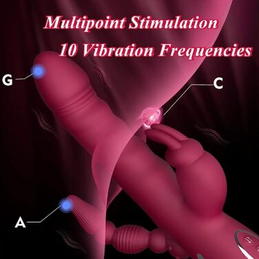 Вібратор-дилда JFRong 3-в-1 для жінок: стимуляція G-точки, клітора та анусу. 10 режимів вібрації та телескопічна конструкція. Інтимні іграшки для дорослих