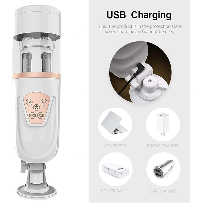 Мастурбатор з телескопічною функцією, 10 швидкостей, 3D силікон - сексуальна іграшка для дорослих