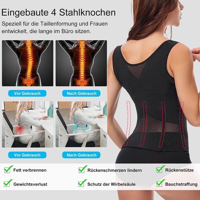 Корсет для жінок, бандаж після пологів, корсе-шорти, shapewear, чорний L