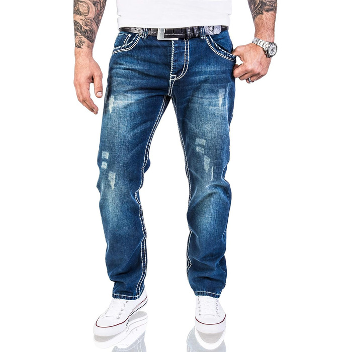 Чоловічі джинси Rock Creek Denim M33 з товстими швами, сині, розмір 32W / 30L