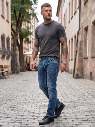 Чоловічі джинси Rock Creek Denim M33 з товстими швами, сині (31W / 32L, Rc-2271)