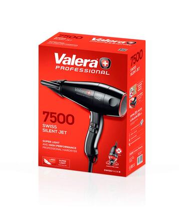 Професійний фен для волосся Valera Swiss Silent Jet Light 7500, 2000 Вт, з іонізацією та мотором PM-Pro, чорний