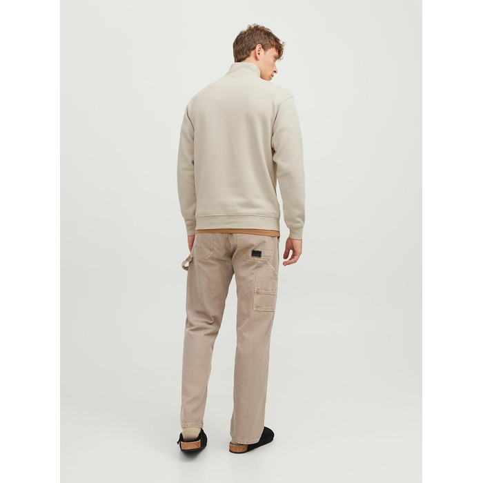 Чоловічий в'язаний кардиган Jack & Jones з чверть-застібкою на блискавці, однотонний, розмір XXL, колір Scarab