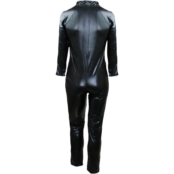 Чоловічий комбінезон iiniim з ефектом мокрого блиску, лакована шкіра, чорний