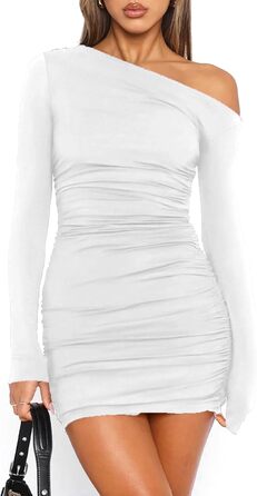Жіноче облягаюче плаття ELFIN з довгим рукавом, міні, біле, S
