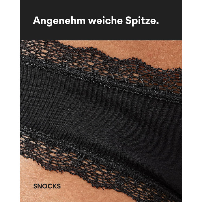 Танга жіночі Snocks з мережива з органічної бавовни – дихаючі та комфортні, не ріжуть – сексуальні труси та білизна для жінок, розмір XS - 4XL, 3 шт. в упаковці