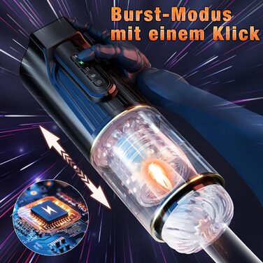 Інтимна іграшка для чоловіків - мастурбатор з 4 режимами всмоктування, 10 телескопічних та 10 обертових, кільце для пениса, MD-FRheidong