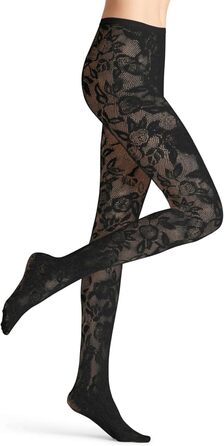 Шкарпетки-шкарпетки Falke x Kaviar Gauche для жінок, прозорі, розкішні, для весілля, без гумки, з тонким швом на носку, м'яка тканина, 1 шт., Білий Pearl 2036 Lace (S, Чорний Black 3009 Lace)