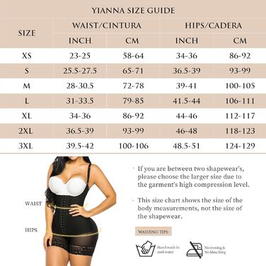 Корсет-боді YIANNA для формування фігури, висока компресія, чорний (M)