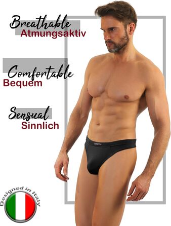 Танга чоловічі Sesto Senso з мікромодалу, 3 шт. в упаковці, XXL, чорний