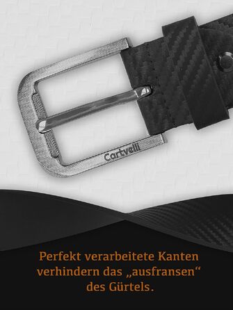 Шкіряний ремінь чоловічий Premium Carbon (40мм, 130см) — натуральна шкіра, чорний, Made in Germany, у подарунковій коробці