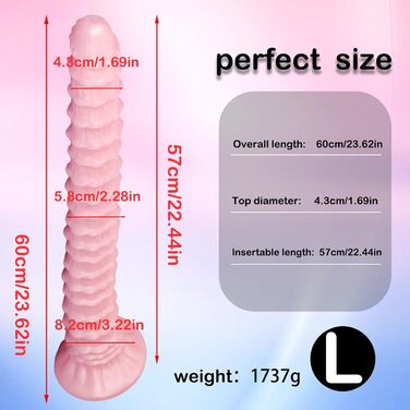 Масажер для анусу та простати, Giant Monter-Dildo (46 см) - стимуляція G-spot, для жінок та чоловіків