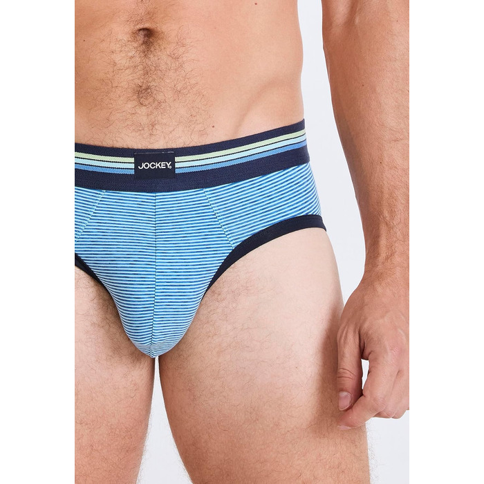 Труси чоловічі Jockey Cotton Stretch (3 шт.) - бавовна та еластан, середньою посадкою, колір True Blue