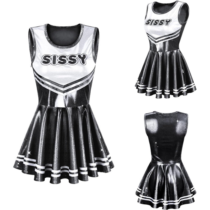 Комбінезон без рукавів LittleForBig для жінок, челідер, сісі, блискучий, металік, облягаючий, міні-сукня, рожевий/магента/чорний, 3XL