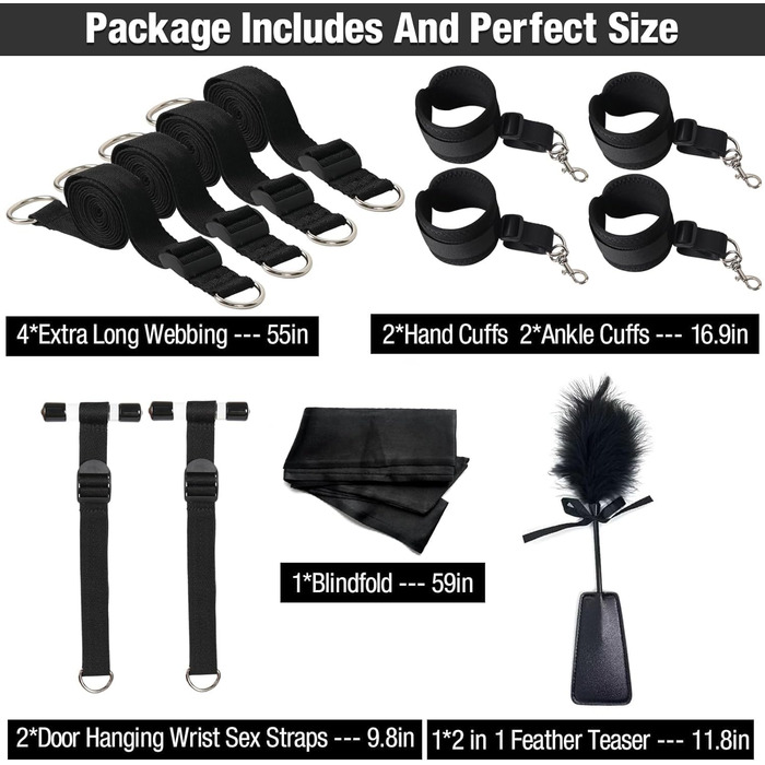 Набір для БДСМ-фетшингів: кайдани, наручники, мотузки, петиш та маска для початківців