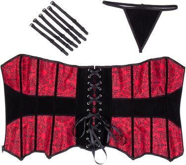 Корсет-топ KUOSE для жінок з повним бюстом, чорний/червоний, з бретелями