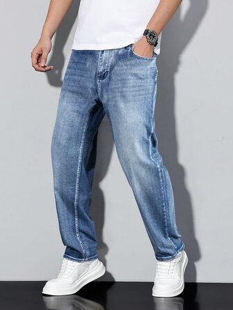 Чоловічі джинси Elegancity Baggy Stretch: широкі штани в стилі Y2K Streetwear, Loose Fit, сині (XS)