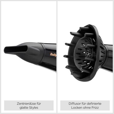 Фен для волосся BaByliss Cordkeeper D373E з автоматичним змотуванням кабелю, 2000Вт, іонізація Anti-Frizz, 3 температурних та 2 режиму швидкості, чорний