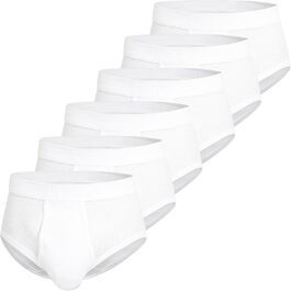 Труси чоловічі Götzburg 6 шт. з м'яким поясом, двошаркова трикотажна в'язка, з вирізом, білі (світло-універсальні)