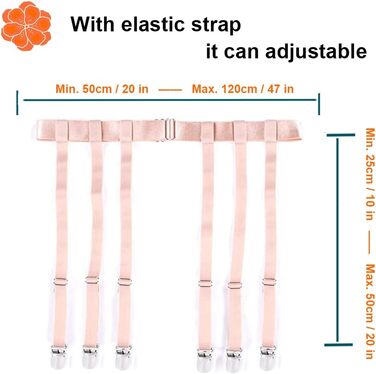 Гірчичний пояс на стегна з металевими кліпсами, 6 шкіряних ремінців з зажимами для підтяжок