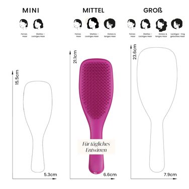 Щітка для волосся Tangle Teezer Ultimate Detangler для вологого та сухого волосся, розплутувальна щітка для всіх типів волосся, Raspberry Pink