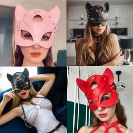 Маска для обличчя SINSEN для жінок з шкіри, котячий дизайн, 3 шт. для косплею, Хелловін, карнавалу