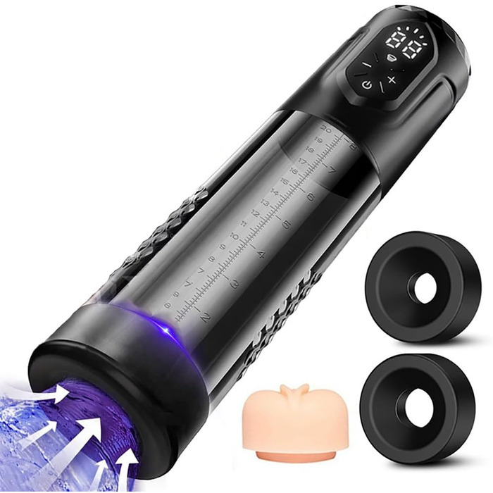 Електричний набір для збільшення статевого члена: вакуумна помпа з 5 рівнями та режимами для чоловіків