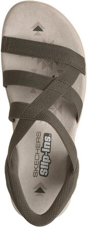 Жіночі сандалії Skechers Reggae Slim Stretch Flex Hands Free Slip-Ins, оливковий в'язаний текстиль, розмір 35 EU