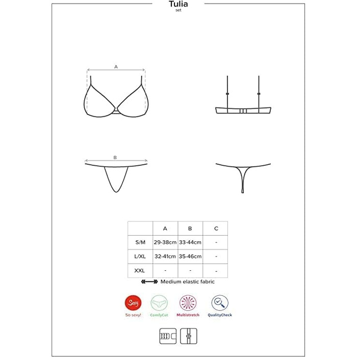 Сексуальний жіночий комплект спідньої білизни Obsessive з бюстгальтером, поясом-гюртом та стрінгами, у подарунковій коробці, чорний/рожевий, L-XL