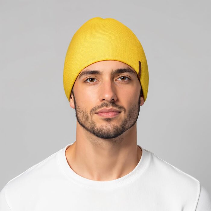Спортивна шапка з мериносової вовни Giesswein Merino Cap Gehrenspitze, унісекс, жовта (один розмір)