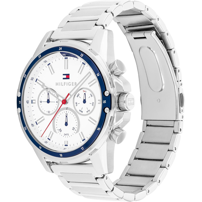 Наручний чоловічий годинник Tommy Hilfiger Quartz з багатофункціональним циферблатом (Білий)