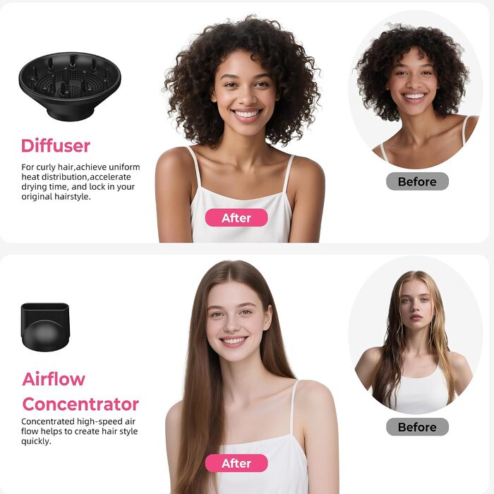 Мультифункціональний стайлер для волосся 7 в 1 Atopskins Airstyler Pro: фен з дифузором, круглі щітки, випрямляч та плойка для локонів Beach Waves, чорно-золотий
