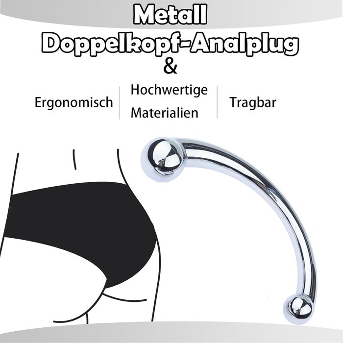 Анальний масажер Doppeldilos для жінок та чоловіків з нержавіючої сталі, масаж простати, стимуляція G-точки, еротичні іграшки для дорослих