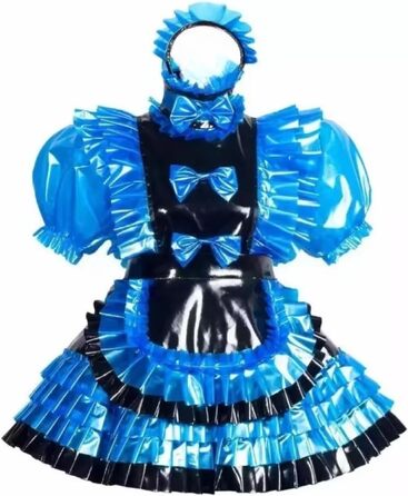 Костюм для косплею DDINGHOONQPODFR: сукня для служанки з ПВХ, чоловічий, блакитний, індивідуальне пошиття