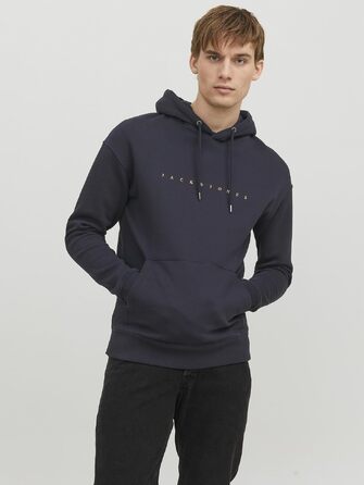 Чоловічий худі Jack & Jones JJESTAR Relaxed Fit, темно-синій, розмір XL