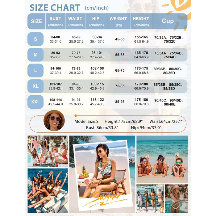 Бікіні жіноче CMTOP з високою талією, пуш-ап, двочастинний купальник, бавовняний, з принтом зеленого листя, розмір S