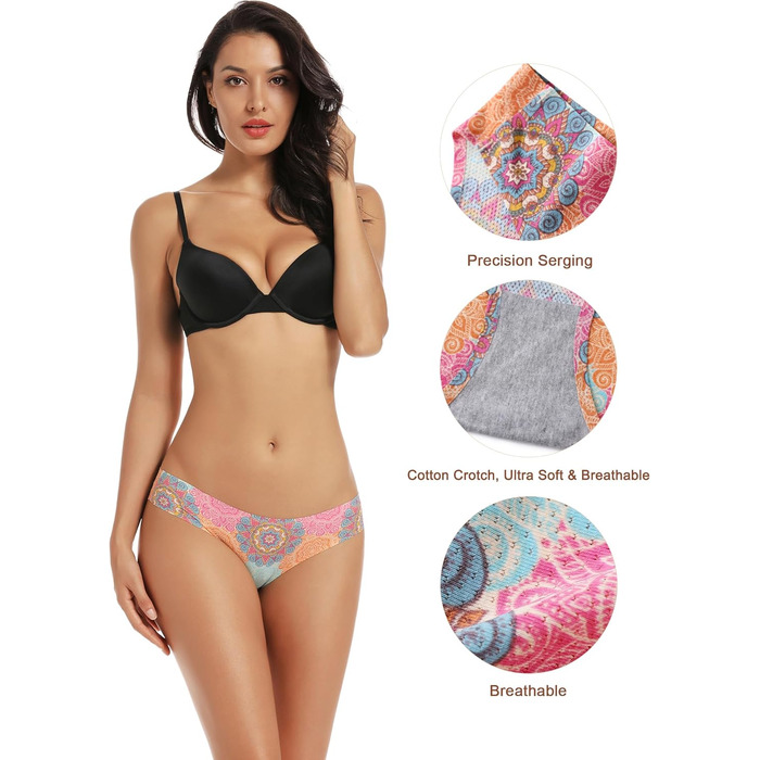 Набір трусиків жіночих безшовних, 5 шт. L, Motif - слипи, панті, бікіні, невидимки, дихаючі