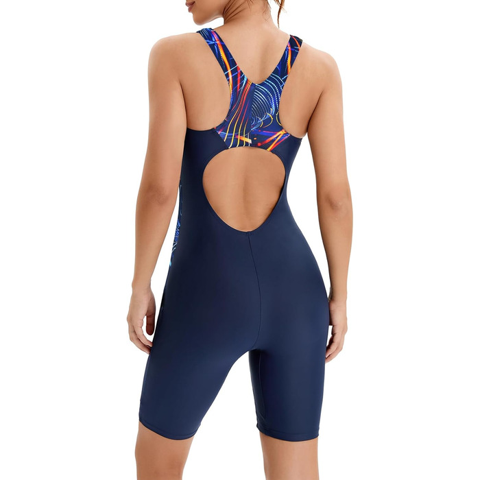 Спортивний купальник для жінок Racerback/U-Back з ефектом моделювання силуету (44, Wellenschatten)