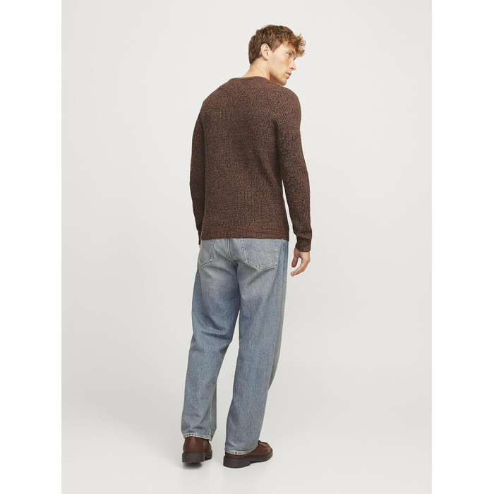 Чоловічий в'язаний светр Jack & Jones Jjelewis з круглим вирізом, колір Mocha Bisque