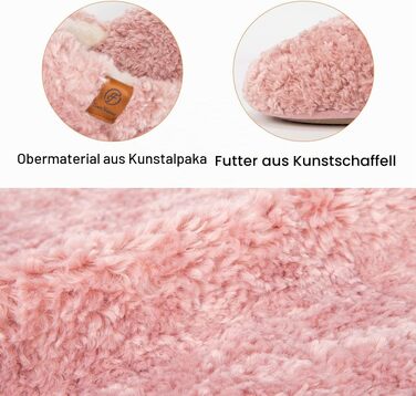 Жіночі домашні капці EverFoams з м'якого штучного альпака, рожеві, розмір 40/41 EU
