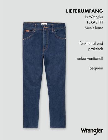 Чоловічі джинси Wrangler Texas Authentic Straight Fit, колір Darkstone Blue, 36W / 30L