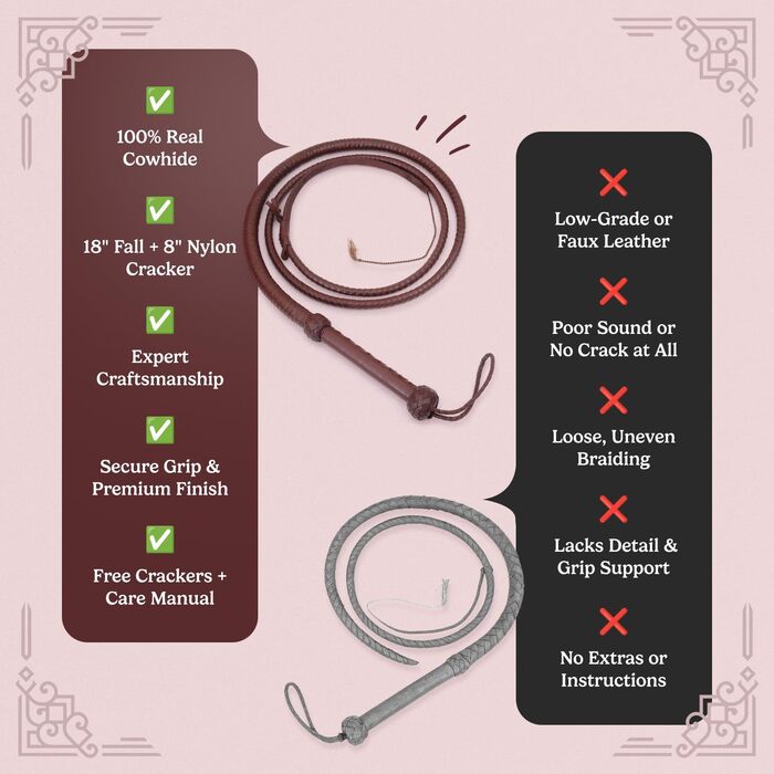 Справжня шкіряна батогом з бичачої шкіри, 8 футів, 8 плетінь, стиль Індіани Джонса, темно-коричневий