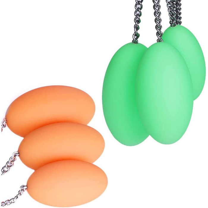 Анальний плаг Guspiun силіконовий, яйцеподібний, з металевим ланцюгом, 6.5 см, S (Помаранчевий)