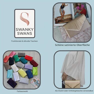 Жіночий вечірній клатч SwankySwans Chantel із сатину, золотистий