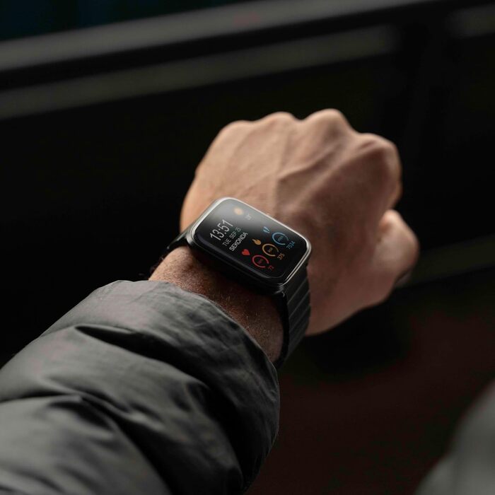 Смарт-годинник Sekonda Motion Plus 36 мм з рожевим силіконовим ремінцем та чорним сталевим корпусом, 30224