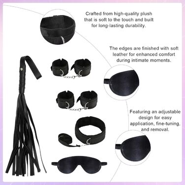 Набір для БДСМ з шкіри: фетіш, сексуальне рабство, іграшки для дорослих, 39 шт. (чорний)