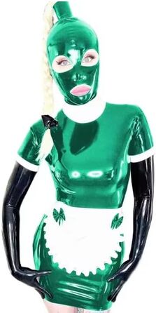 Костюм горничної LIXIAAOOKWEDG: чорне облягаюче плаття з фартухом та головним убором, Cosplay, 3XL